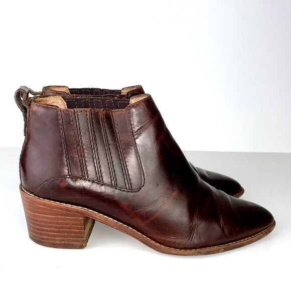 Madewell Bonham Boot Chelsea Western Ankle Bootie Cherry Wood Brown Leather Sz 8 - Picture 2 of 12